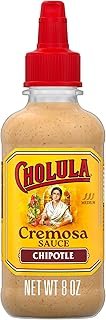 Cholula Cremosa Sauce, Chipotle, Medium Heat, Creamy, Smoky, Squeezable Topping For Elotes, Tacos, Soup, Tostadas, Nachos and More, 8 fl oz