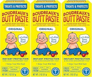 Boudreaux's Butt Paste Original Diaper Rash Cream, 2 Ounce (Pack of 3)