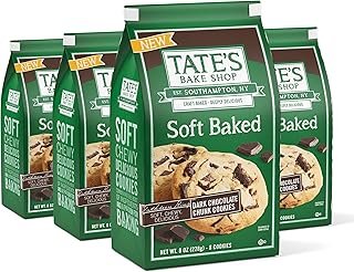 Tate's Bake Shop Soft Baked Cookies, Dark Chocolate Chunk, 4-8 oz Bags